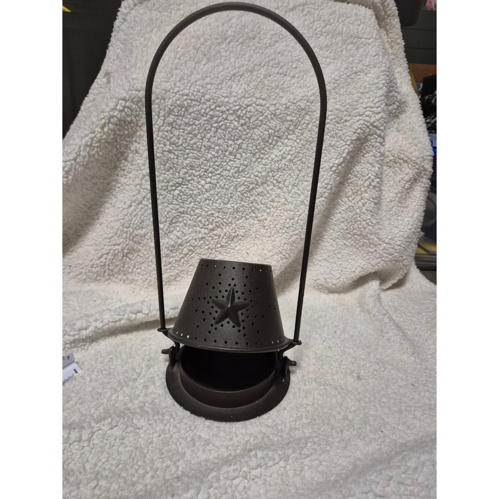 Yankee Candle Metal Punched Star Candle Holder Lantern Dark Bronze 13in